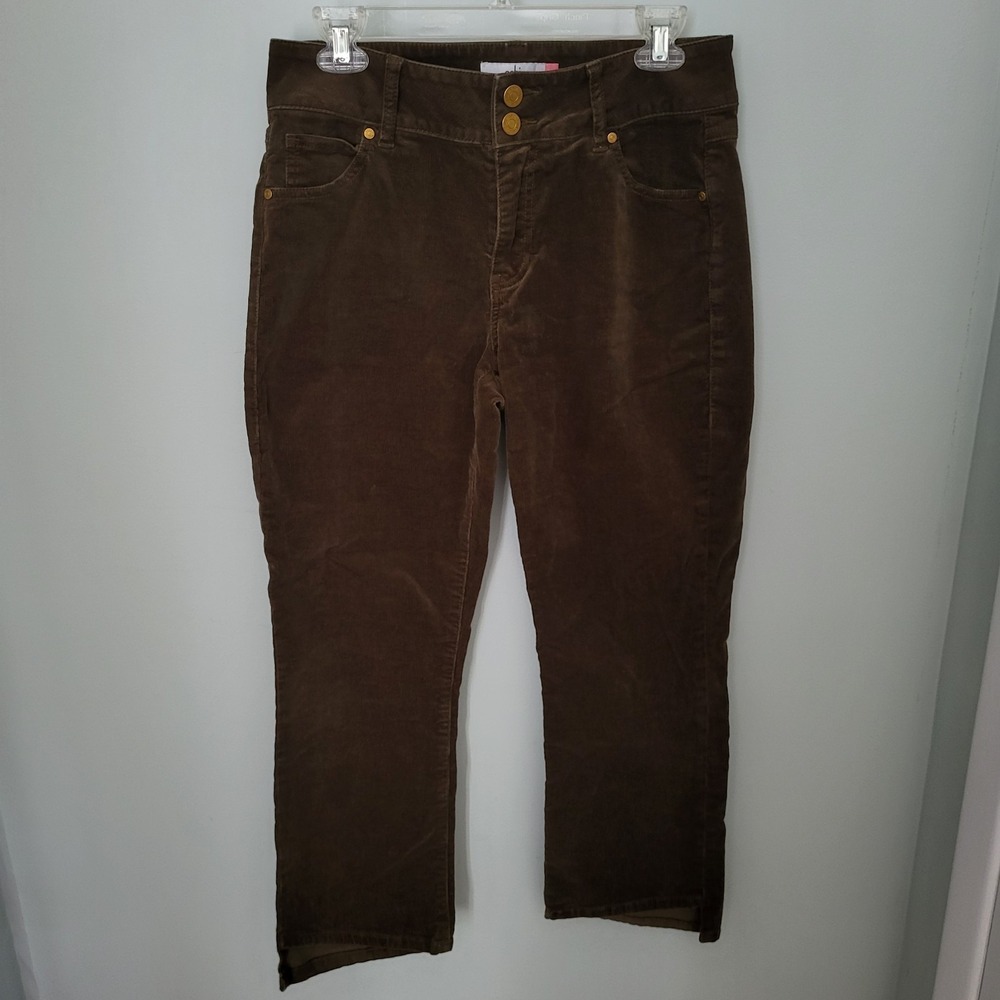 Cabi Women 8 Hi Low Crop Fine Corduroy Mushroom Stretch Pants Bottoms Pockets...